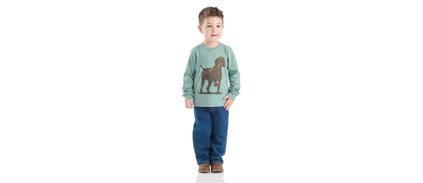 Boys' 2-Piece Long Sleeve Dog T-Shirt & Denim Pant Set