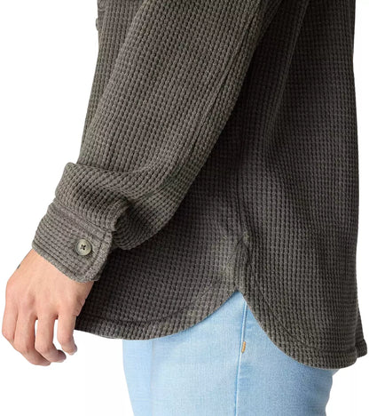 Women's Oversized-Fit Heavyweight Waffle Knit Shirt #107134