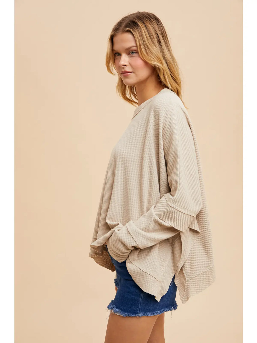 Garment Washed Crew Neck Top