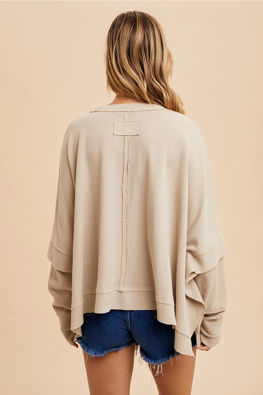 Garment Washed Crew Neck Top