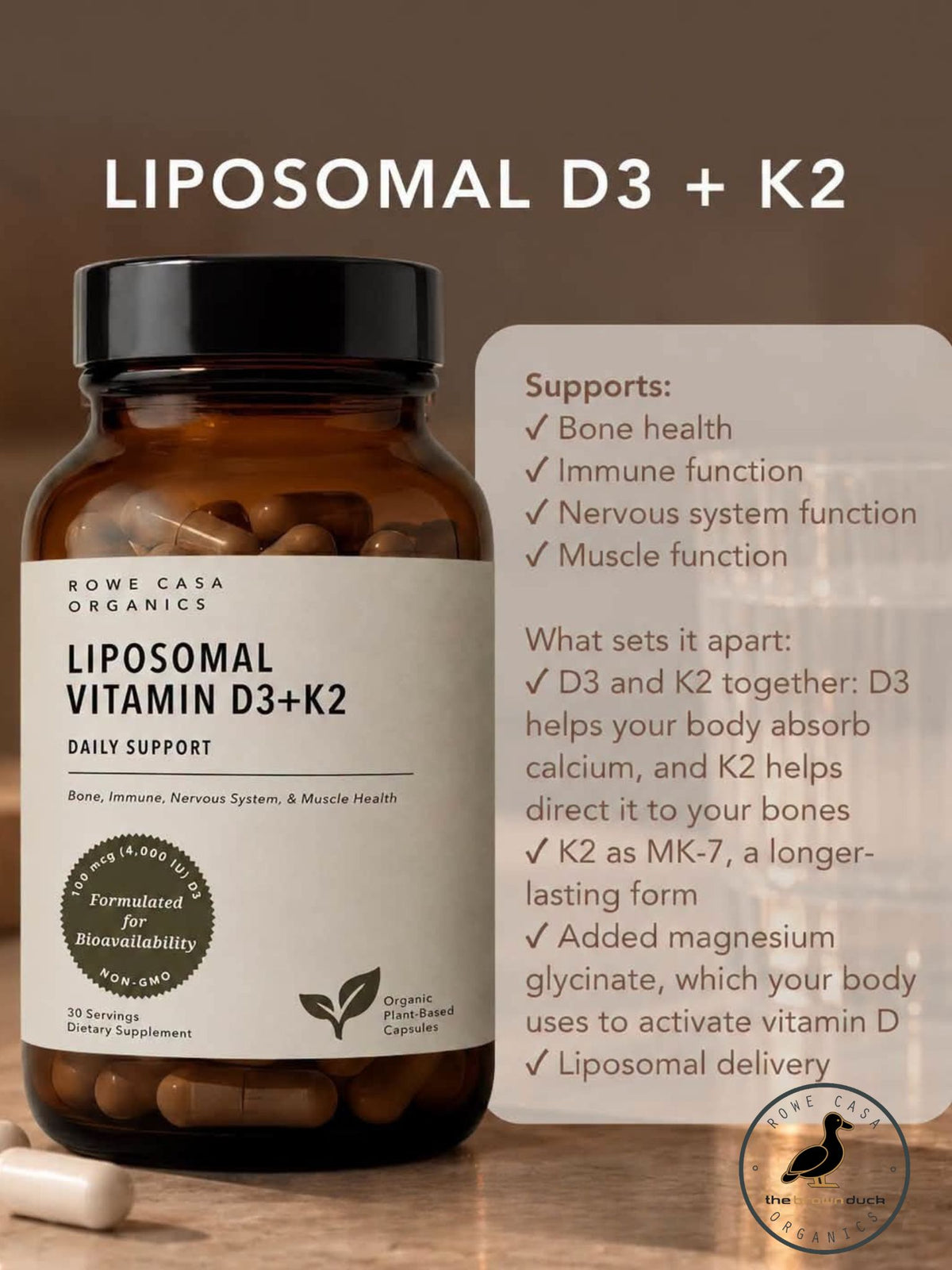 Liposomal Vitamin D3 + K2
