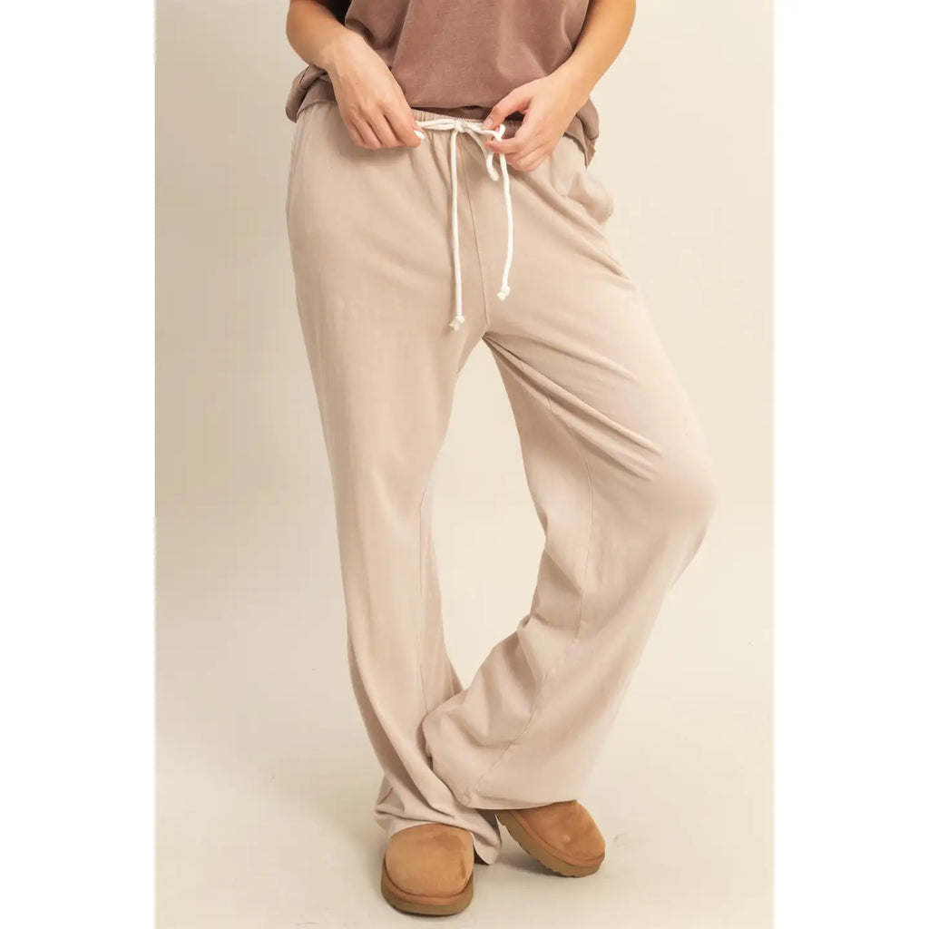 Mineral Washed Drawstring Relaxed Pants