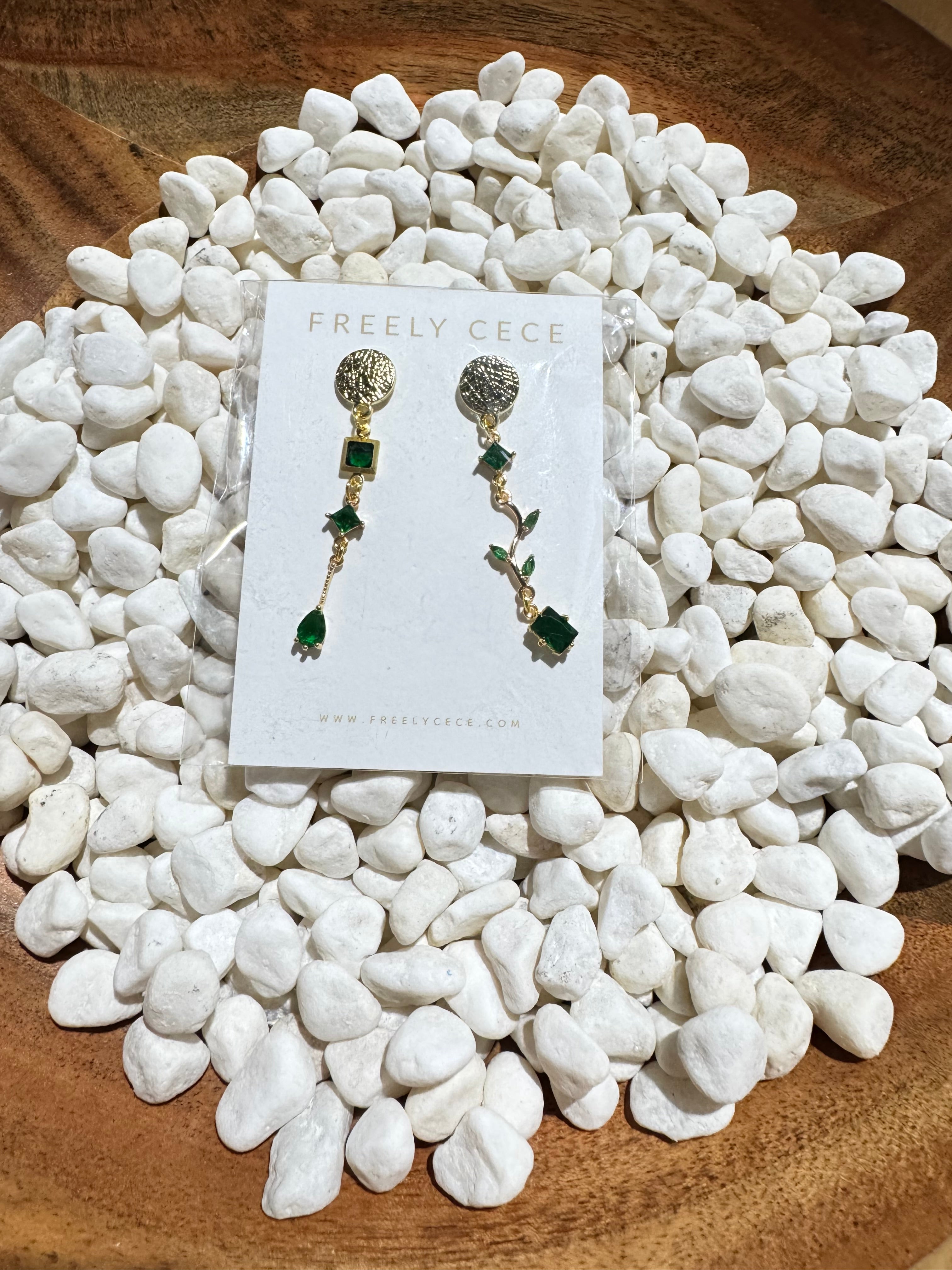 Trendy Mismatch Style Jewel Dangle Earrings