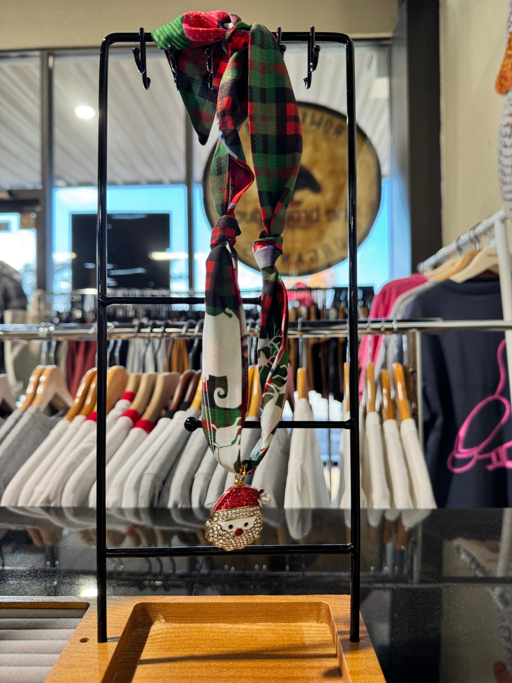 Trendy Christmas Scarf Charm Necklace