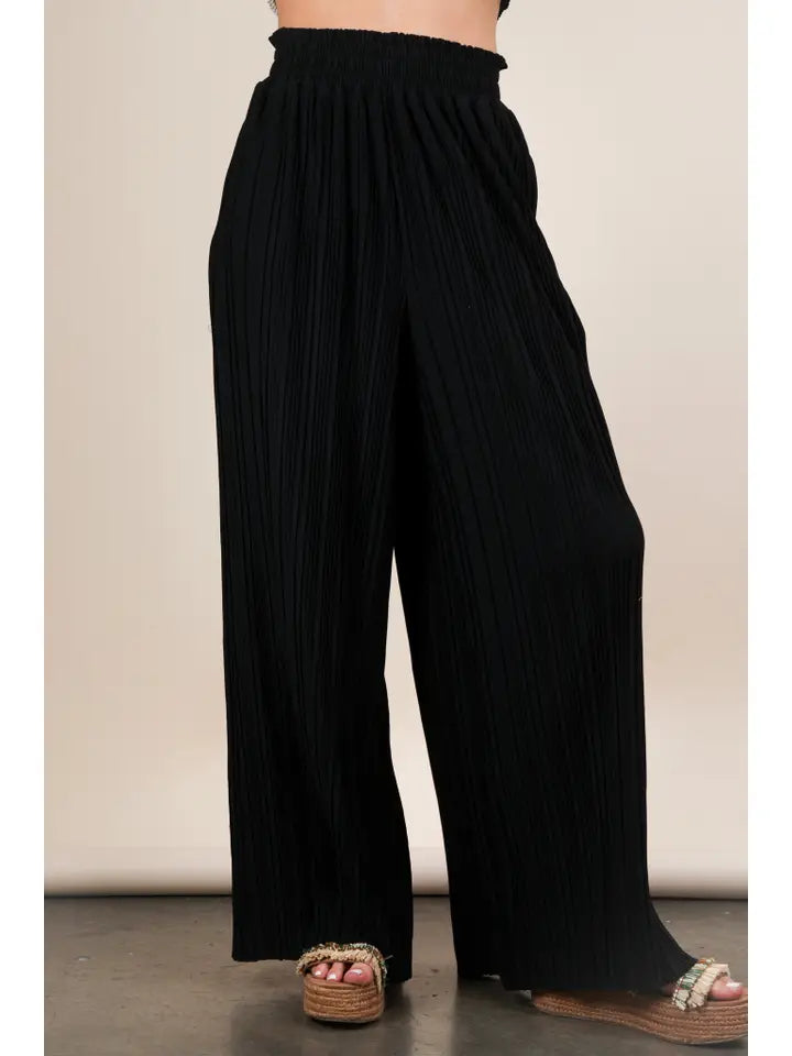 Leopard Print & Black Wide Leg Pleated Pants