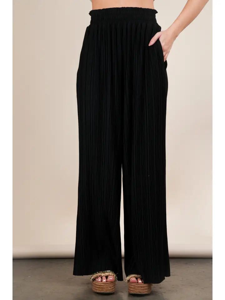 Leopard Print & Black Wide Leg Pleated Pants