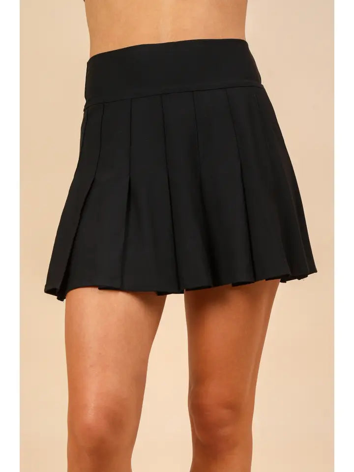 Pleated Skirt With Shorts