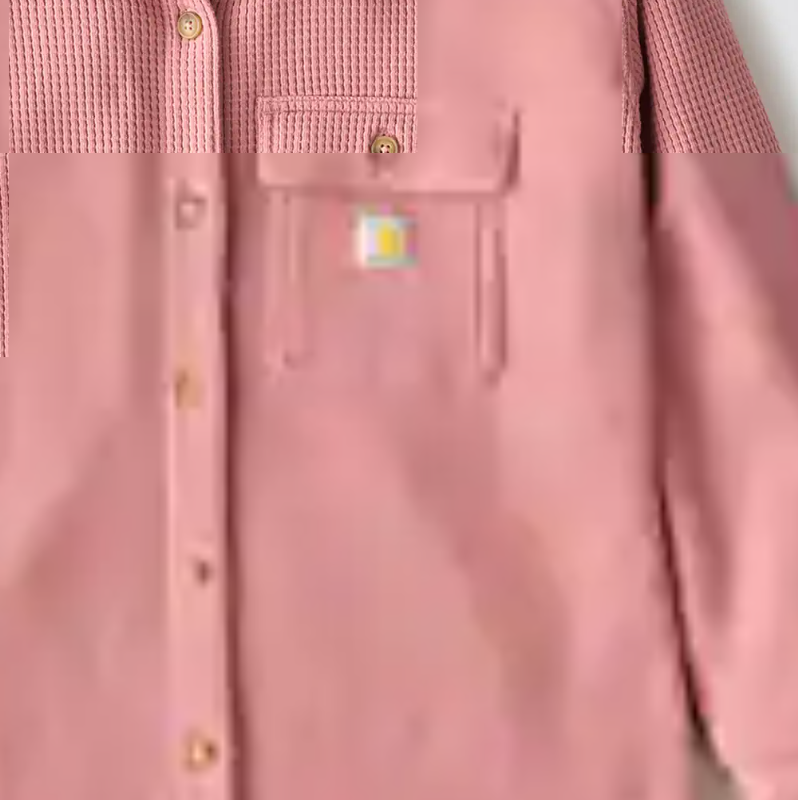 Women's Oversized-Fit Heavyweight Waffle Knit Shirt #107134