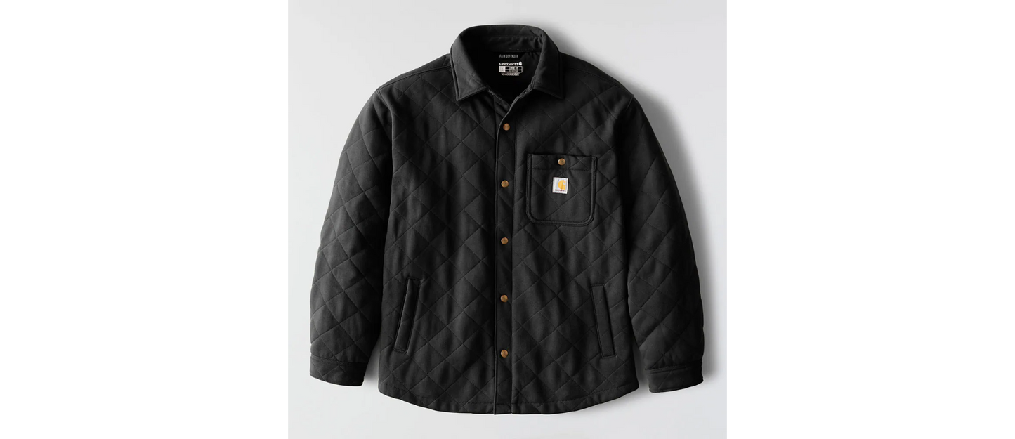 Rain Defender Loose Fit Heavyweight Quilted Snap Front Shirt Jac 107270