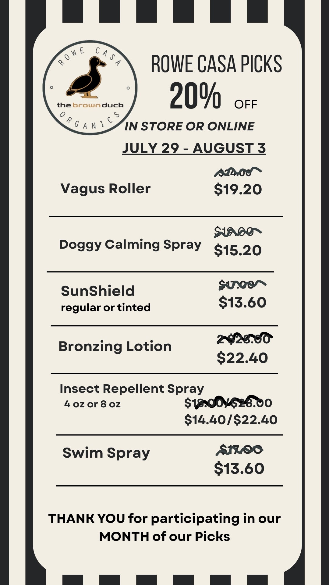 WEEKLY Rowe Casa SPECIALS