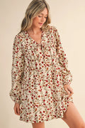 Floral Corduroy Mini Dress