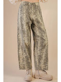Snake Print Barrel Pants
