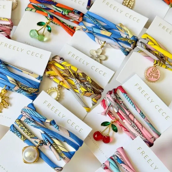 Multicolor Summer Silk Cord Charm Wrap Necklace Bracelet